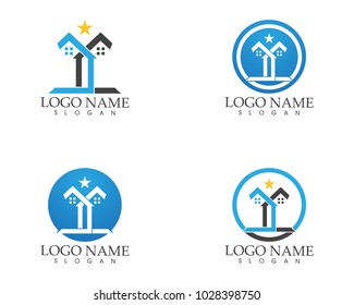 Real estate and building home logo design