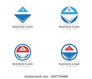 Real estate and building home logo design template