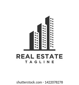 Real Estate or Building or Home Logo Design Vector. Illustration of Residential or Apartment Icon with simple minimalist style. Eps 10