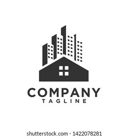 Real Estate or Building or Home Logo Design Vector. Illustration of Residential or Apartment Icon with simple minimalist style. Eps 10