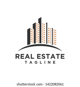Real Estate or Building or Home Logo Design Vector. Illustration of Residential or Apartment symbol with simple minimalist style. Eps 10