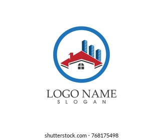 Real estate and building home logo design template