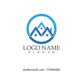 Real estate and building home logo design template