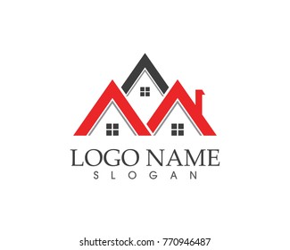 Real estate and building home logo design template