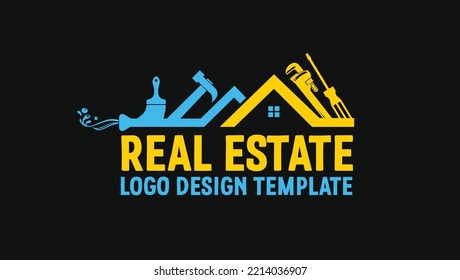 Real Estate Building Home Repair Renovation Logo Template