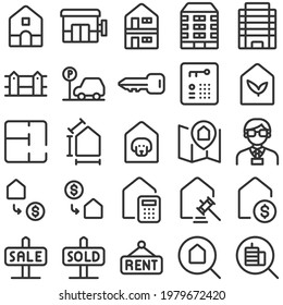 Real Estate Building Icon Set