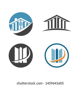 real estate building icon vector template logo illustration