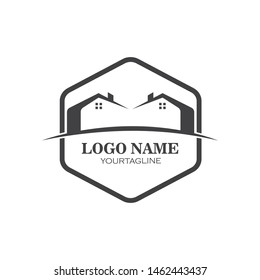 real estate building icon vector template logo illustration