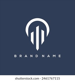 real estate building location logo vector