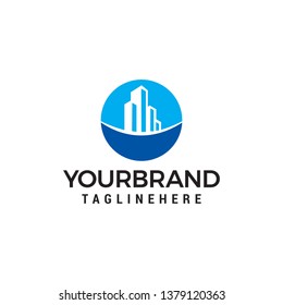 Real estate building logo design concept template vector
