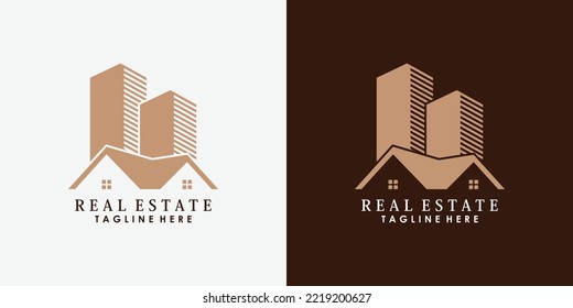 real estate and building logo design vector