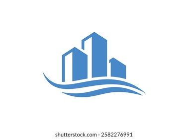 Real estate building logo design, Vector design template