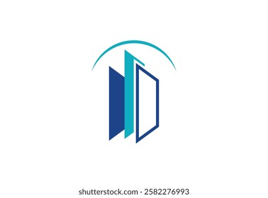 Real estate building logo design, Vector design template