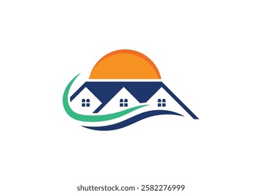 Real estate building logo design, Vector design template