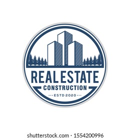 Real estate building logo - house building contractor identity window roof home improvement