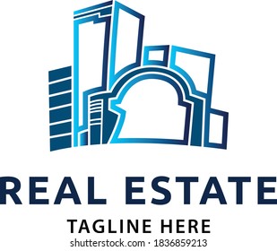 Real Estate Building logo vector template. Mortgage business brand