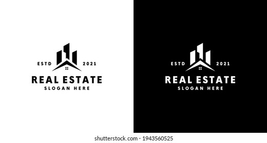 diseño vectorial del logotipo de la construcción inmobiliaria