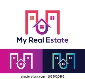 Immobilien, Logo bauen, Vektordesign, abstrakte Logo-Vorlage Design Eps10