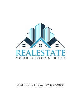 Real estate with building logo vector