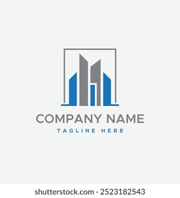 Real estate building logo with vector template design
