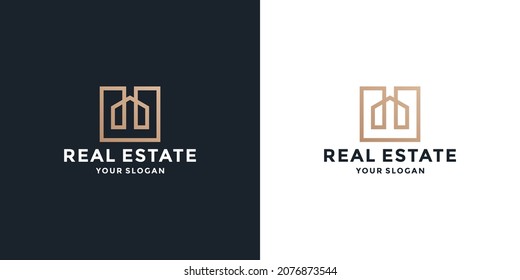 real estate, building monogram logo design inspiration