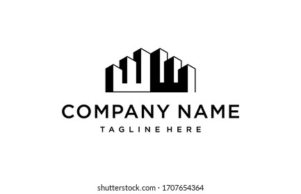 Real Estate Building Property with Initial Letter W or WW Logo Design Inspiration