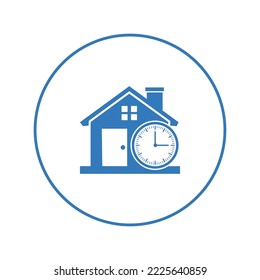 Real estate building time icon | Circle version icon |