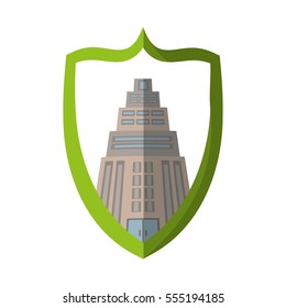 real estate building tower stamp shadow vector illustration eps 10