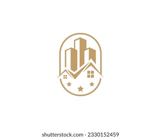 Real Estate Buildings Abstract Logo Design Vector Template.