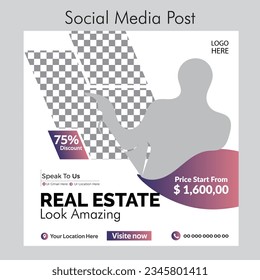 real estate business advertistig social media template,