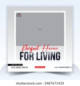 Real estate business agency dream house social media post design.