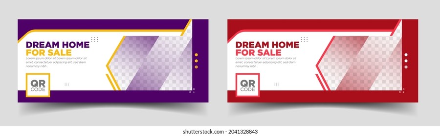 Real Estate Business Agency Business Social Media Post And Facebook Cover Design Template. Corporate Business Social Media Design Facebook Cover Template Web Banner Template. 
