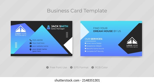 Real estate business card design or visiting name card template