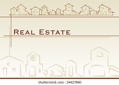 Real estate business card. Project card Template classic style - Vector illustration