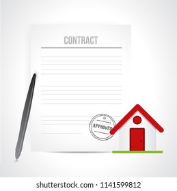 Real estate business contract agreement. isolated illustration over white