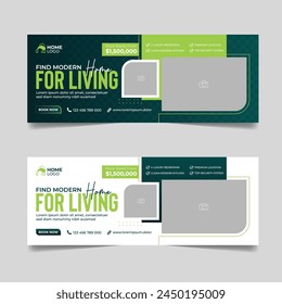 Real estate business cover design, House property sale advertising social media banner, Multipurpose horizontal ads template.