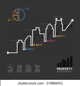 Real Estate Business Diagram Line Style  Template For Infographics Vector