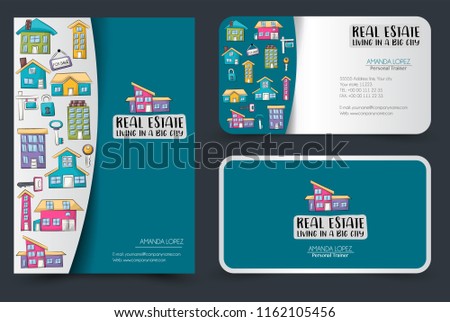 real estate business flyer business cards stock vector royalty free