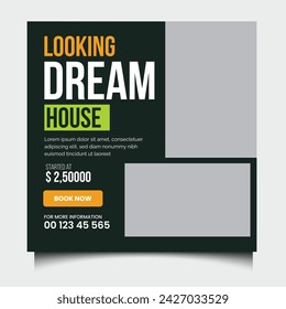 real estate business flyer, post social media design ads banner unique, minimalist banner for social media, facebook instagram banner, flyer template vector format