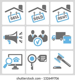 real estate business icon set