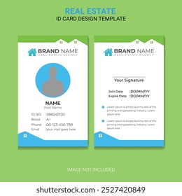 Real estate business id card template