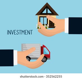 Real estate business investment graphic design, vector illustration