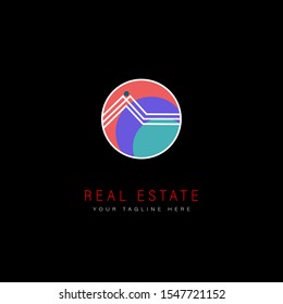 Real Estate Business Logo.  Building Property Development Logo Template. - vector