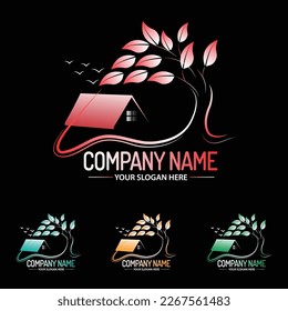 Real estate business logo design template, Real estate logo vector.