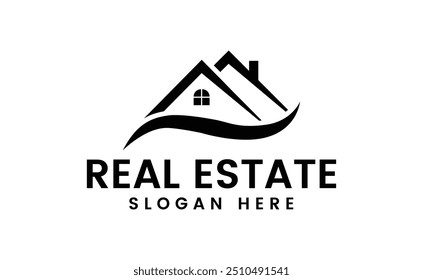 Real estate business logo, house logo icon, vector illustration logo design, building, construction, roof, estate, contractor, apartment, realtor, property, commercial, residential, corporate, flat