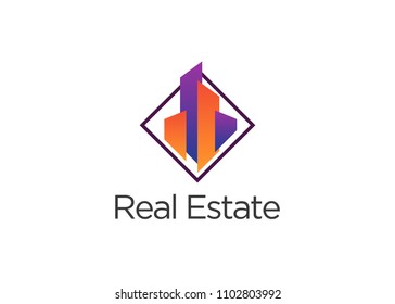 Real Estate Business Logo Template, Vector Illustration