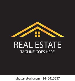 Real Estate Business Logo Template, Building, Property Development, and Construction Logo Vector Design Eps 10 with luxury gold color.