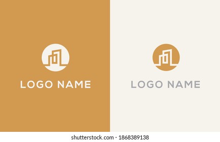 Real Estate Business Logo Template, Building, Property Development, and Construction Logo residential property or hotel logo template. Vector Design  with luxury gold color