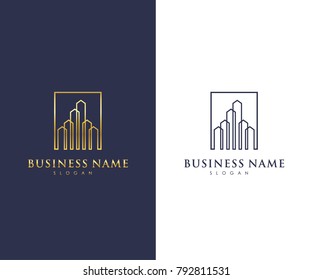 Real Estate Business Logo Template, Building, Property Development, and Construction Logo Vector Design Eps 10 with luxury gold color