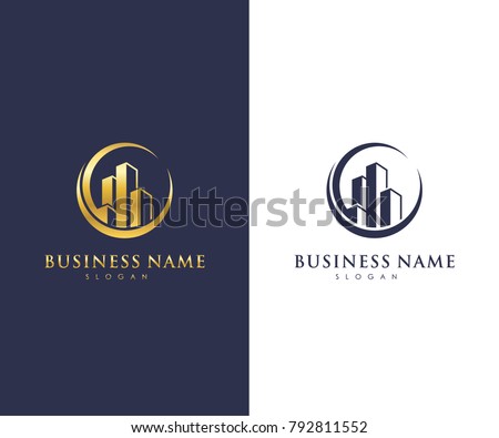 Real Estate Business Logo Template, Building, Property Development, and Construction Logo Vector Design Eps 10 with luxury gold color